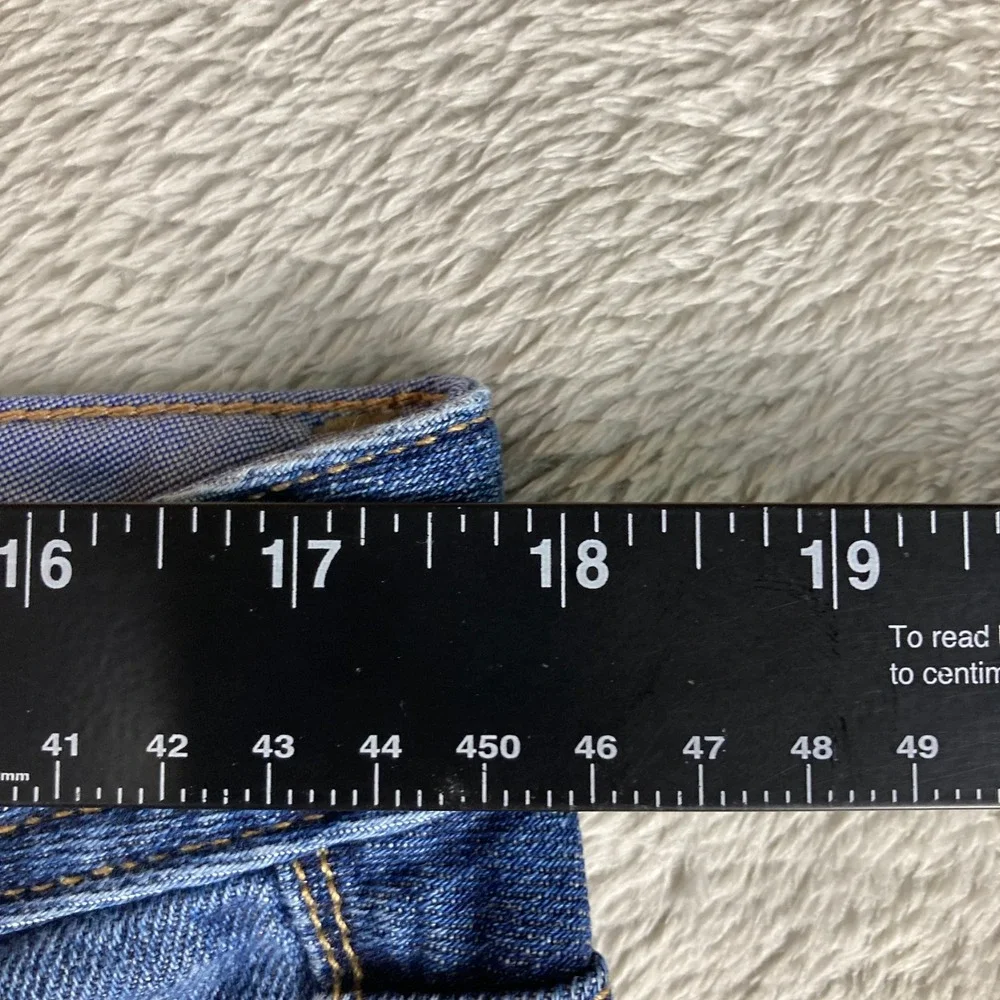 Gap 1969 Real Straight Jeans Womens 31/12r Medium Wash Blue Denim Stretch 34x32 - Picture 8 of 15